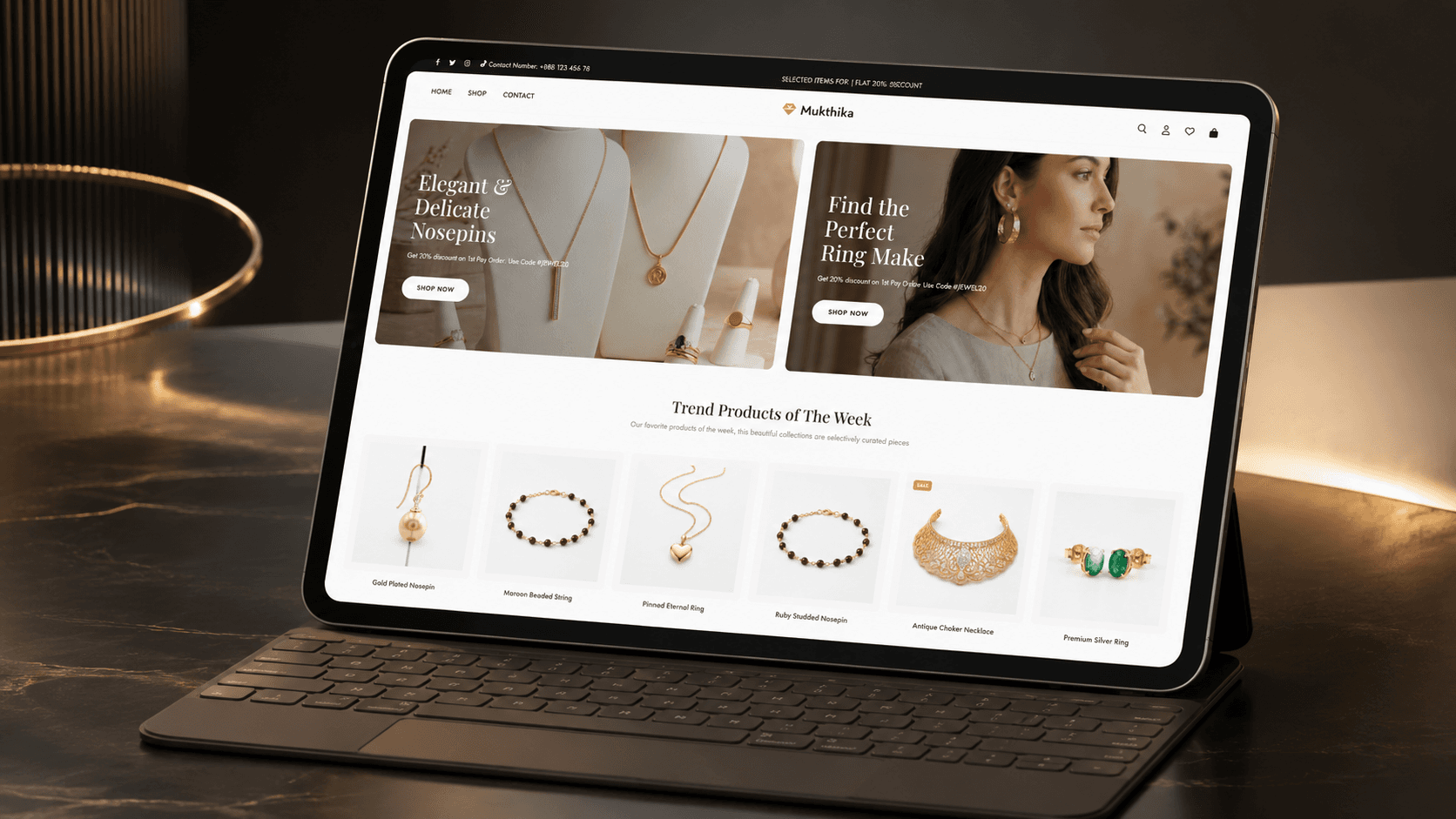 Mukthika Jewellery project screenshot showcase